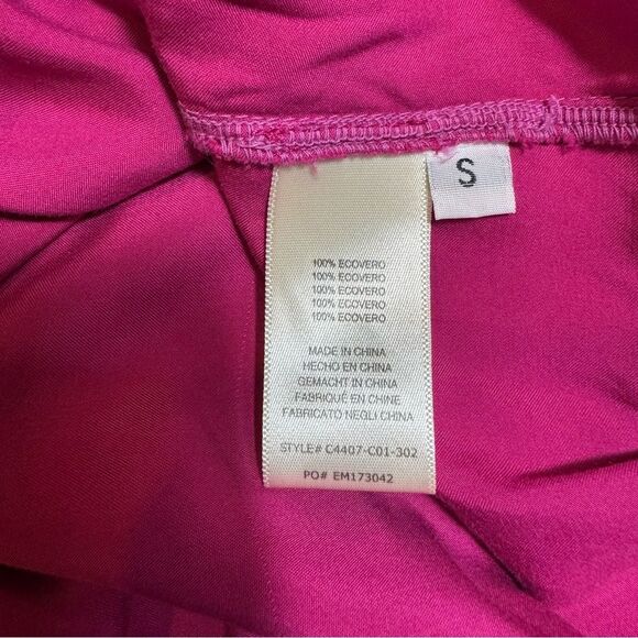 Anthropologie Cloth + Stone Hot Pink Peasant Top Long Sleeve Blouse Women's S - Picture 6 of 7